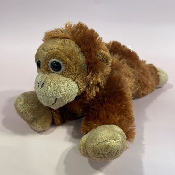 Aurora Mini Flopsie 8” long Oscar Orangutang/Monkey Light Brown Monkey EUC - Picture 1 of 9